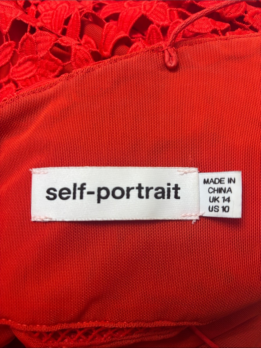 Self-Portrait Red Mini Azaelea Dress (Size 10) - Picture 2 of 2
